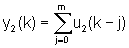 somatrio de u<sub>2</sub>(k-j) com j de zero at m