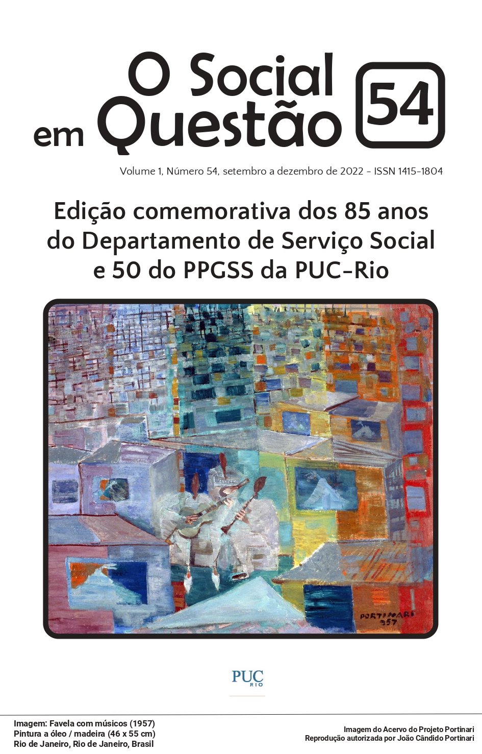 Capa da revista O Social em Questão fasciculo Ano 2022 Nº 54                    